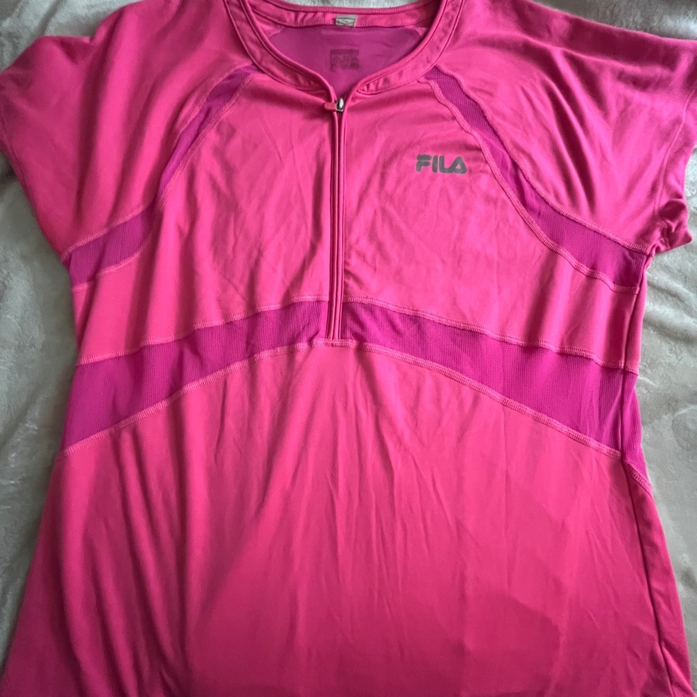 Vintage pink fila running shirt